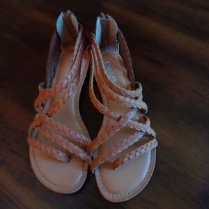 Carlos Santana Amara Braided Strappy Gladiator Sandals, Size 5.5, Tan